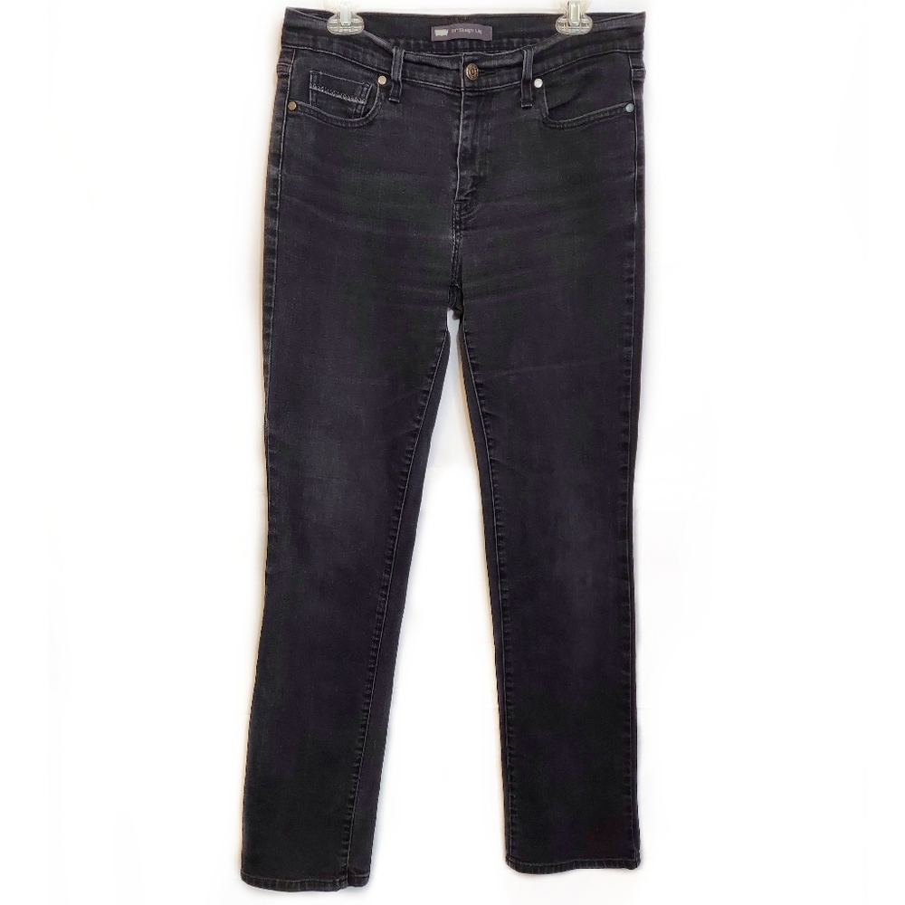 Levi's 505 Straight Leg Black Wash Jeans - 10 Long